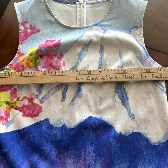 Desigual Fitted Woman Uneven Japanese Print Stretch Dress/Skort XS - Picture 7 of 11